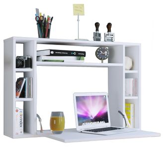 ebuy24 Vcm Mesa De Ordenador Colgante Mesa Plegable Escritorio De Pared Dimensiones Aprox. Al. 60 X An. 90 X P. 20 Cm Escritorio - Wandila (blanco)