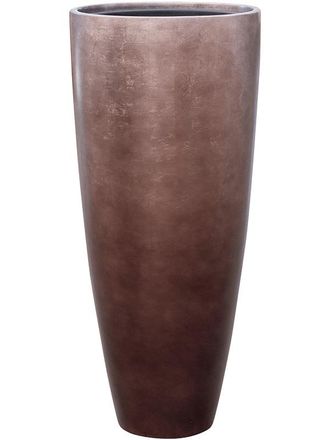 Baq Hoher Blumentopf Metallic Silver Leaf Partner ø 40/ H 90 cm - Coffee Matt