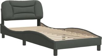 vidaXL Estructura De Cama Sin Colch&oacute;n Tela Gris Oscuro 90x190 Cm Vidaxl