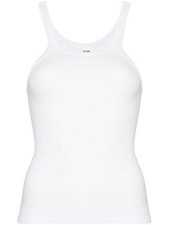 Re/Done ribbed tank top - White