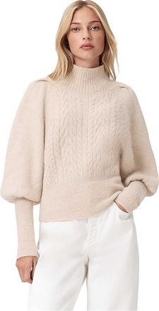 AllSaints Sajel Cable Jumper Womens Sweater Pearl White : LG, Elastane/Polyamide