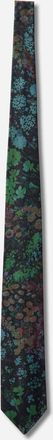 Dries Van Noten Printed Silk Tie Petrol