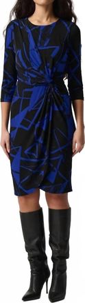 Joseph Ribkoff Faux Wrap Dress In Royal/black