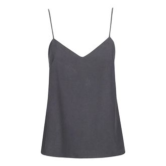 Max Mara Sleeveless Tops, female, Blue, Size: M Mxmunghia Silk Canvas Top