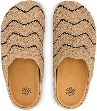 The Sak Bolinas Crochet Ripple Clog in Bamboo/black Ripple at Nordstrom, Size 11