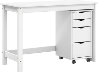 vidaXL Juego De Escritorio Y Armario Rodante Moss 2 Uds. Blanco Vidaxl