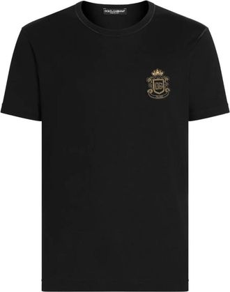 Dolce & Gabbana Cotton T-Shirt With Logo Crest