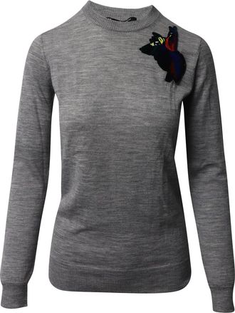 Proenza Schouler Patch Sweater in Grey Wool