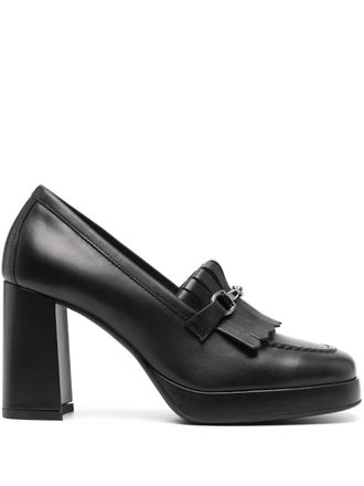 Nero Giardini 95mm leather pumps - women - Calf Leather/Calf Leather/Rubber - 37 - Black