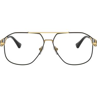 Versace 59mm Pilot Optical Glasses in Black Gold at Nordstrom