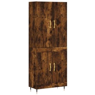 vidaXL Vidaxl - Aparador Alto Madera Contrachapada Roble Ahumado 69,5x34x180 Cm