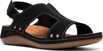 Clarks Cecily Sun Womens Sandals Black Nubuck : 9.5 B - Medium, Leather