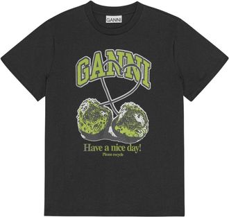 Ganni printed T-shirt - Black