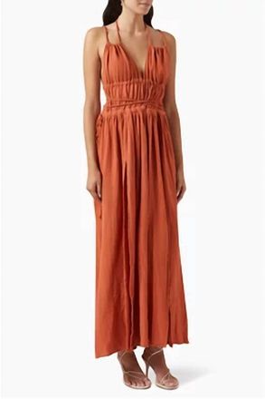 Caravana Tupaq Maxi Dress In Burnt Orange