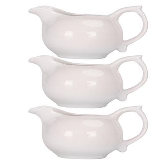 OEM Boat A Sauce - Porcelana Blanca - Para Salsas Y Gravies - Uso Domestico Y Eventos - 3 Unidades
