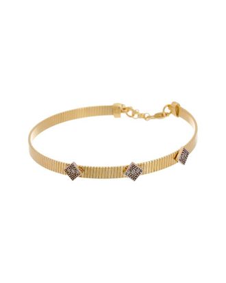 Meshmerise 18K Over Silver 0.05 Ct. Tw. Diamond Bangle Bracelet