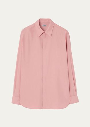 Burberry Mens Relaxed Fit Silk Shirt