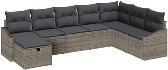 vidaXL Conjunto De Sof&aacute; De Jard&iacute;n 8 Pcs Gris 55 X 62 X 69 Cm Polirat&aacute;n Vidaxl