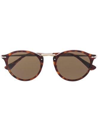 Persol Calligrapher Edition round-frame sunglasses - unisex - Metal (Other)/Acetate - 51 - Brown