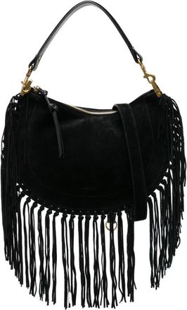 Isabel Marant Zwarte Franje Schoudertas - Dames - Schoudertassen - Zwart - ONE Size - Tassen