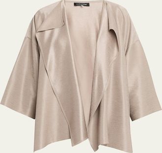 Eskandar Midweight Silk Pliss&eacute; DPS Jacket Coat - Mid Plus Length