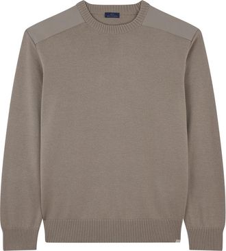 Paul & Shark Soft Cool Touch wool crewneck sweater with Typhoon details, Man, Beige, Size: XXL