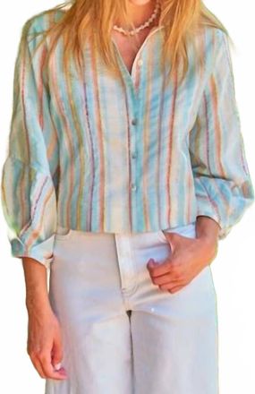 Finley Crop Emmy Shirt In Harbour Isle Stripe