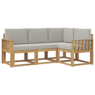 vidaXL Conjunto De Sof&aacute;s De Exterior 4 Pcs Blanco Y Gris Claro Vidaxl