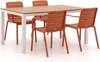 Forza Furniture Forza Narni/Fidenza 160cm dining tuinset 5-delig stapelbaar