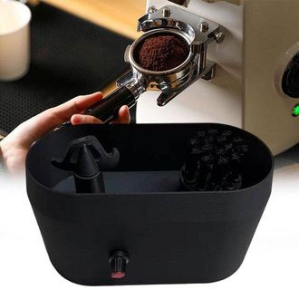 OEM Accesorio Para M&aacute;quina De Espresso: Soporte Para Portafiltro Con Recipiente Para Posos De Caf&eacute; Y Cepillo, Apto Para Portafiltros De 51/53/58 Mm