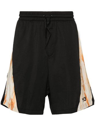 Yohji Yamamoto rust-dye track shorts - men - Cotton/Recycled Polyester/Viscose/Polyamide - S - Black