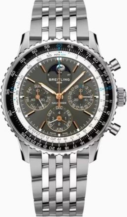 Breitling Navitimer Perpetual Chronograph Automatic Chronometer Moon Phase Grey Dial Mens Watch PB1921251B1A1