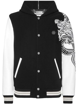 Philipp Plein Bomber con monogramma - Nero