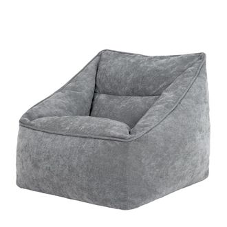 Icon Brand Puf sill&oacute;n de tejido chenilla texturado gris
