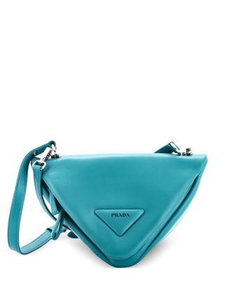 Prada Triangle Convertible Zip Handbag Leather Small crossbody bag - Green