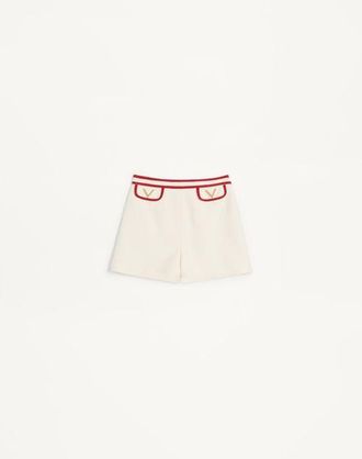 Valentino Shorts In Crepe Couture Donna AVORIO/ROSSO 42