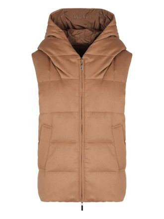 Max Mara Delfy reversible hooded padded gilet - Brown