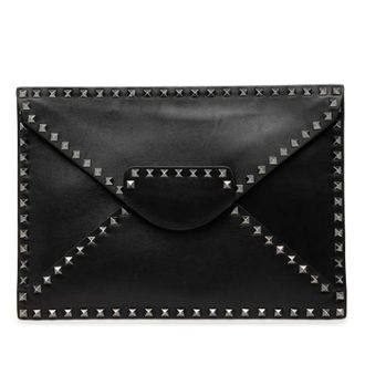 Valentino Pre-owned Clutch - Dames - Pre-owned - Zwart - Maat: ONE Size Leer