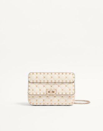 Valentino Garavani Small Nappa Rockstud Spike Bag Woman LIGHT IVORY UNI