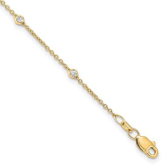 Diamond2Deal 14k Gold 1/5 Ct Lab Grown Diamond Eight Station Bracelet 8 Inch