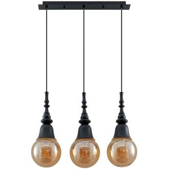 Lucande L&aacute;mpara Colgante gesja En Negro De Metal - Lucande