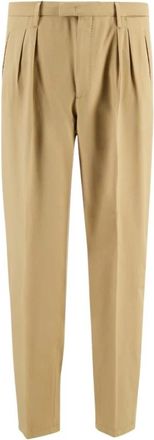 Boglioli Virgin Wool 2-Pleat Broeken - Heren - Nette broeken - Beige - L - Leer - Broeken