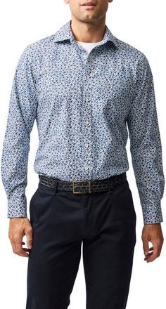 Rodd & Gunn Windsor Park Floral Button-Up Shirt in Ink at Nordstrom, Size Xx-Large
