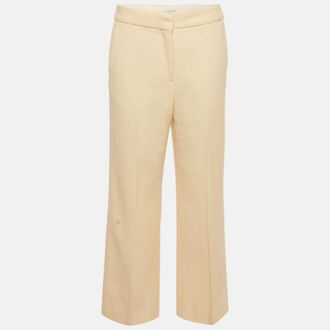 Sandro Beige Tweed Straight-Leg Trousers