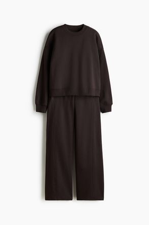 H&M 2-teiliges Set mit Sweatshirt und Joggpants - Brown