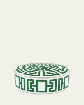 Ginori 1735 Labirinto Emerald Green Round Box
