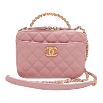Chanel Pre-owned Vanity Case - Dames - Pre-owned - Roze - Maat: ONE Size Leer