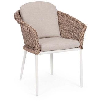 Decorspace Decor Space - Sedia Oceana struttura in alluminio con cuscino per interni ed esterni -Confezione da 4 Pezzi