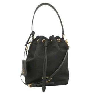 Prada Pre-owned Bucket Bags, female, Black, Size: ONE SIZE Pre-owned Vintage Nylon Bucket Bag