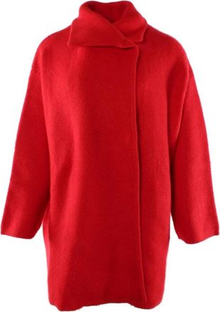 Diane Von F&uuml;rstenberg Double-Breasted Coat - Dames - Mantel - Rood - M/L - Wol - Jassen